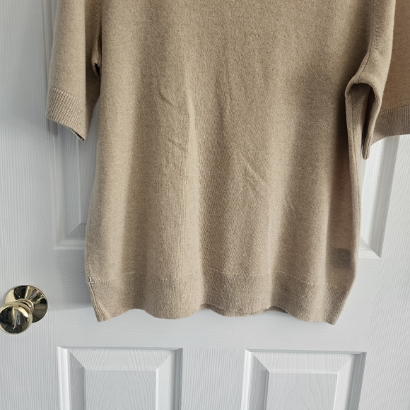 NWOT Lafayette 148 New York Cashmere Crew Neck Short Sleeve Sweater - Picture 4 of 8